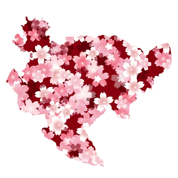 Saga　spring cherry blossoms — Stok Vektör